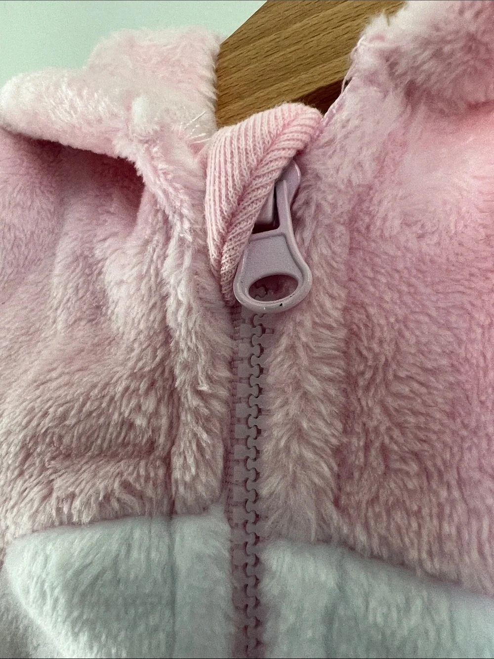 Duck Duck Goose | Soft Pink Hooded Fleece One-Piece for Babies #D00393 Sz 0-3M